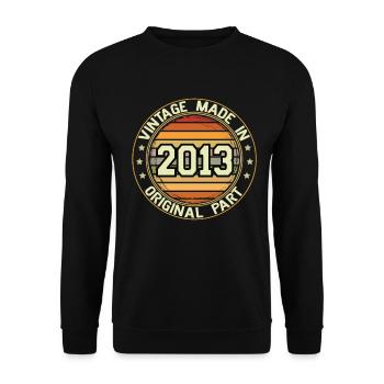Vintage Made In 2013 Original Part Birthday 2013 - Unisex Sweatshirt - black - Front - Alina (178cm) & Michal (187cm)