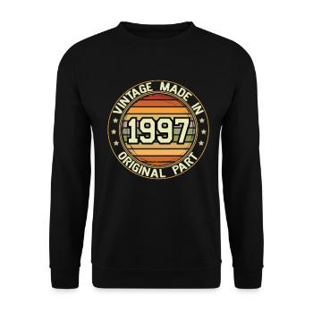 Vintage Made In 1997 Original Part Birthday 1997 - Unisex Sweatshirt - black - Front - Alina (178cm) & Michal (187cm)