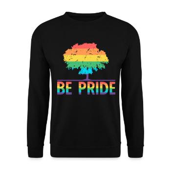 Be Pride Tree - LGBT Gay Pride Month Community - Unisex Pullover - Schwarz - Vorne - Alina (178cm) & Michal (187cm)