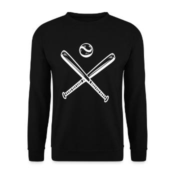 Baseballspiel Baseball spielt Baseball-Spieler - Unisex Pullover - Schwarz - Vorne - Alina (178cm) & Michal (187cm)