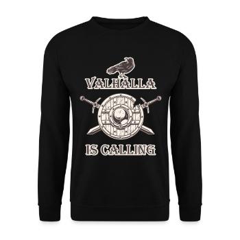 Viking - Valhalla Is Calling - Unisex Pullover - Schwarz - Vorne - Alina (178cm) & Michal (187cm)