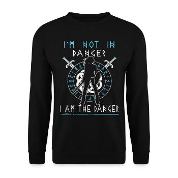 Shield-Maiden - I´m not in danger- Lagertha Viking - Unisex Pullover - Schwarz - Vorne - Alina (178cm) & Michal (187cm)