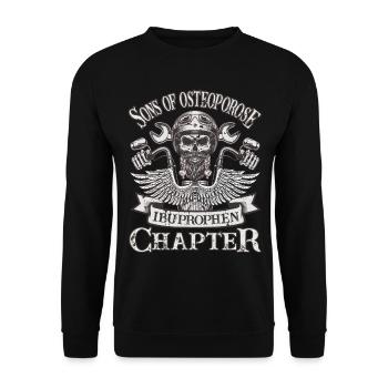Biker - Sons of Osteoporose - Kutte Motorrad - Unisex Pullover - Schwarz - Vorne - Alina (178cm) & Michal (187cm)