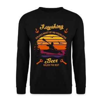 Kayaking Solves Most of My Problems Beer The Rest - Unisex Pullover - Schwarz - Vorne - Alina (178cm) & Michal (187cm)