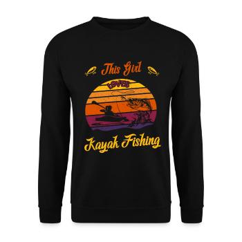 This Girl Loves Kayak Fishing - Unisex Pullover - Schwarz - Vorne - Alina (178cm) & Michal (187cm)