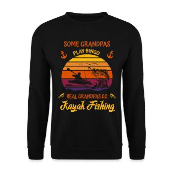 Kayak Fishing - Some Grandpas play Bingo - Unisex Pullover - Schwarz - Vorne - Alina (178cm) & Michal (187cm)