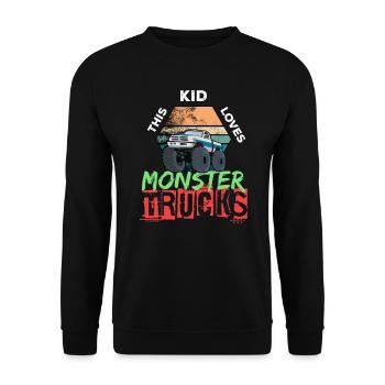 Monster Truck Big Tire Child Love I Gift - Unisex Sweatshirt - black - Front - Alina (178cm) & Michal (187cm)