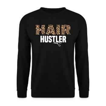 Hair Hustler For Hairdresser - Unisex Sweatshirt - black - Front - Alina (178cm) & Michal (187cm)