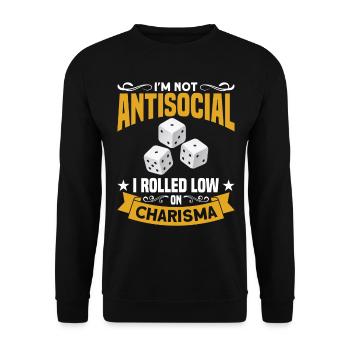 Je ne suis pas antisocial J’ai roulé un faible charisme - Sweat-shirt Unisexe - noir - Devant - Alina (178cm) & Michal (187cm)