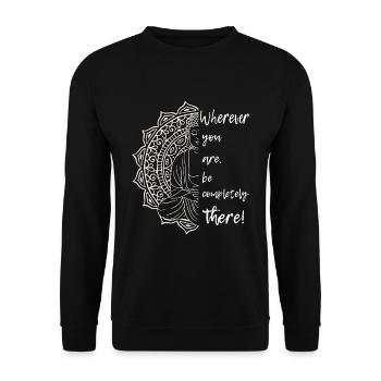 Mandala Yoga - Unisex Pullover - Schwarz - Vorne - Alina (178cm) & Michal (187cm)
