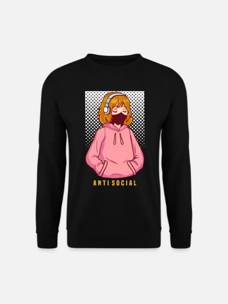 Anti Social Japanese Egirl - Unisex Pullover - Schwarz