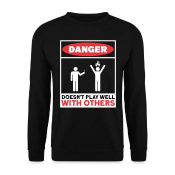 Antisocial Introvert Hate People - Unisex Pullover - Schwarz - Vorne - Alina (178cm) & Michal (187cm)