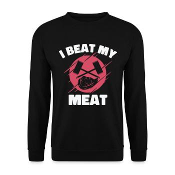 Chefkoch Kulinarisch Fleischliebhaber Kochen - Unisex Pullover - Schwarz - Vorne - Alina (178cm) & Michal (187cm)