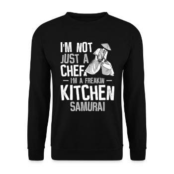 Chef Japanese Samurai Cooking Baking Meals - Unisex Sweatshirt - black - Front - Alina (178cm) & Michal (187cm)