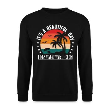 Stay Away From Me Antisocial Introvert Hate People - Unisex Sweatshirt - black - Front - Alina (178cm) & Michal (187cm)