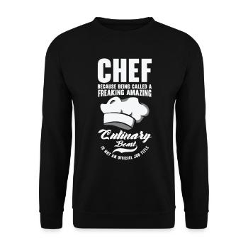 Chef Bête Art culinaire Cuisine Cuisson - Sweat-shirt Unisexe - noir - Devant - Alina (178cm) & Michal (187cm)