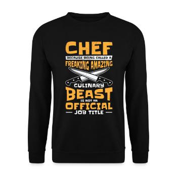 Chef Bête Art culinaire Cuisine Cuisson - Sweat-shirt Unisexe - noir - Devant - Alina (178cm) & Michal (187cm)