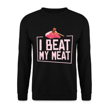 Chefkoch Kulinarisch Fleischliebhaber Kochen - Unisex Pullover - Schwarz - Vorne - Alina (178cm) & Michal (187cm)