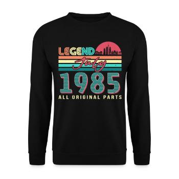 Geboren 1985 Im Juli - Unisex Pullover - Schwarz - Vorne - Alina (178cm) & Michal (187cm)