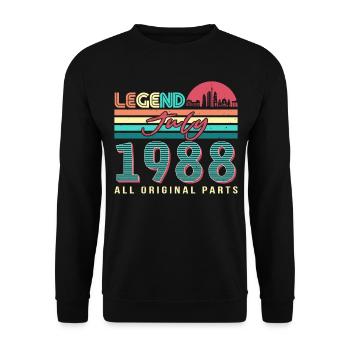 Best year of birth 1988 July - Unisex Sweatshirt - black - Front - Alina (178cm) & Michal (187cm)