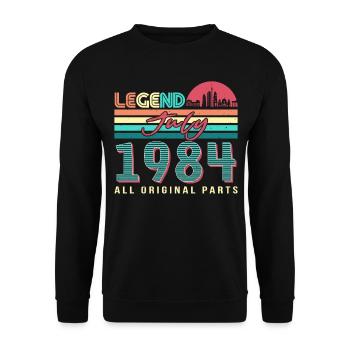Geboren 1984 Im Juli - Unisex Pullover - Schwarz - Vorne - Alina (178cm) & Michal (187cm)