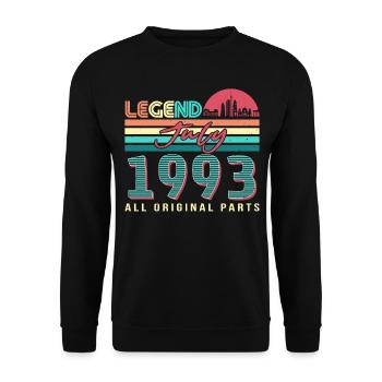 Geschenkidee Für Juli 1993 - Unisex Pullover - Schwarz - Vorne - Alina (178cm) & Michal (187cm)