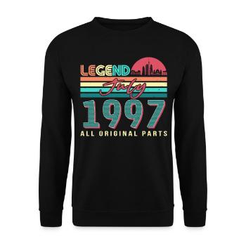 Geburtstagsgrüsse Im Juli 1997 - Unisex Pullover - Schwarz - Vorne - Alina (178cm) & Michal (187cm)