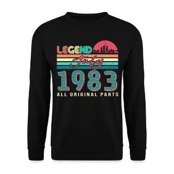 Geboren 1983 Im Juli - Unisex Pullover - Schwarz - Vorne - Alina (178cm) & Michal (187cm)