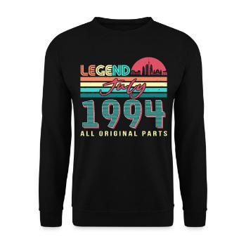 Geschenkidee Für Juli 1994 - Unisex Pullover - Schwarz - Vorne - Alina (178cm) & Michal (187cm)