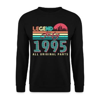 Geschenkidee Für Juli 1995 - Unisex Pullover - Schwarz - Vorne - Alina (178cm) & Michal (187cm)