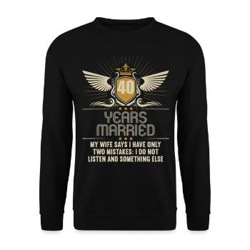 40 ans marié seulement 2 erreurs 40ème anniversaire de mariage - Sweat-shirt Unisexe - noir - Devant - Alina (178cm) & Michal (187cm)