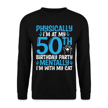 50 Year Old Cat Dad with my Cat Mom 50th Birthday - Unisex Sweatshirt - black - Front - Alina (178cm) & Michal (187cm)