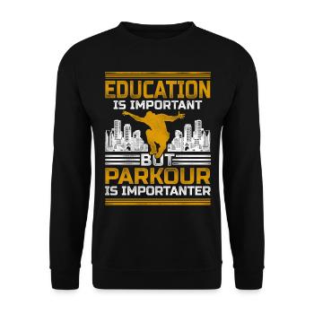 Parkour Free Running Traceur - Unisex Sweatshirt - black - Front - Alina (178cm) & Michal (187cm)