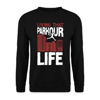 Parkour Free Running Traceur - Unisex Sweatshirt - black - Front - Alina (178cm) & Michal (187cm)