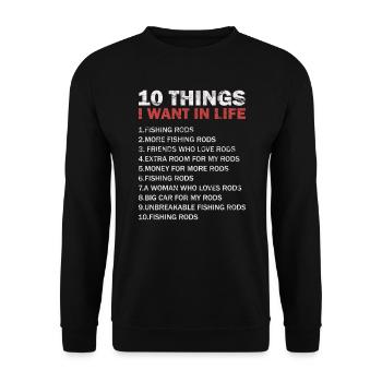 I love Fishing 10 things I love about fishing - Unisex Sweatshirt - black - Front - Alina (178cm) & Michal (187cm)