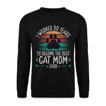 50 Year Old Mom 50 Years Cat Mother 50th Birthday - Unisex Sweatshirt - black - Front - Alina (178cm) & Michal (187cm)