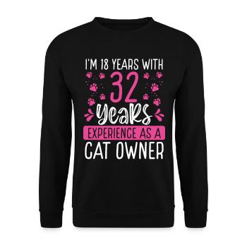 50 Year Old Cat Dad Kitten Cat Mom 50th Birthday - Unisex Sweatshirt - black - Front - Alina (178cm) & Michal (187cm)