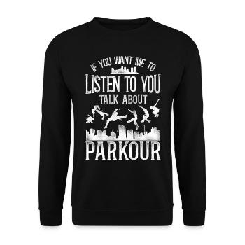 Parkour Free Running Traceur - Unisex Pullover - Schwarz - Vorne - Alina (178cm) & Michal (187cm)