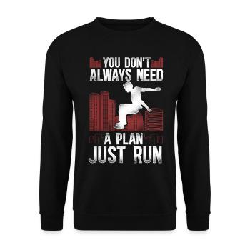 Parkour Free Running Traceur - Unisex Pullover - Schwarz - Vorne - Alina (178cm) & Michal (187cm)
