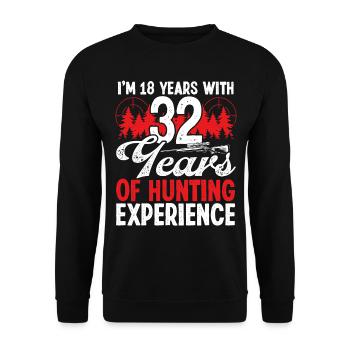 50th Birthday Mosse Hunting 50 Year Old Hunter - Unisex Pullover - Schwarz - Vorne - Alina (178cm) & Michal (187cm)