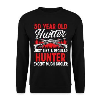 Chasseur de 50 ans chasseur 50e anniversaire pour hommes - Sweat-shirt Unisexe - noir - Devant - Alina (178cm) & Michal (187cm)