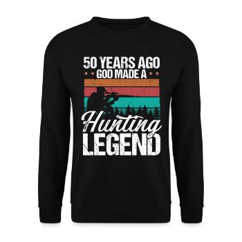 Chasse de 50 ans Drôle de 50e anniversaire pour Hunter - Sweat-shirt Unisexe - noir - Devant - Alina (178cm) & Michal (187cm)