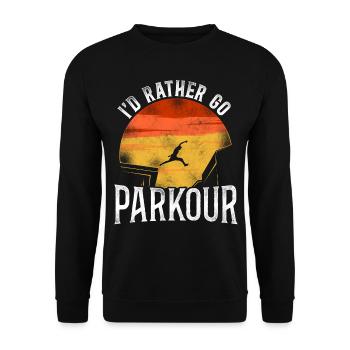 Parkour Free Running Traceur - Unisex Sweatshirt - black - Front - Alina (178cm) & Michal (187cm)
