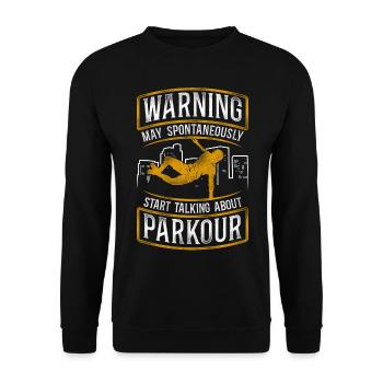 Parkour Free Running Traceur - Sweat-shirt Unisexe - noir - Devant - Alina (178cm) & Michal (187cm)