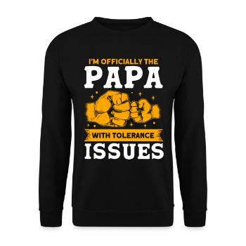 Papa Vater Vati Papa - Unisex Pullover - Schwarz - Vorne - Alina (178cm) & Michal (187cm)