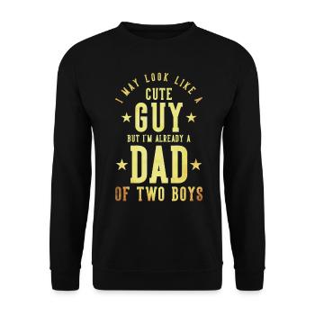 Mignon Père Papa Deux Garçons - Sweat-shirt Unisexe - noir - Devant - Alina (178cm) & Michal (187cm)
