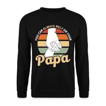 Reliable Father Dad Papa - Unisex Sweatshirt - black - Front - Alina (178cm) & Michal (187cm)