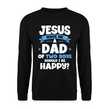 Jésus Père Papa Deux Garçons - Sweat-shirt Unisexe - noir - Devant - Alina (178cm) & Michal (187cm)