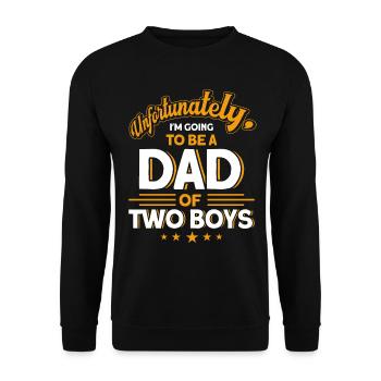 Prix Père Papa Deux Garçons - Sweat-shirt Unisexe - noir - Devant - Alina (178cm) & Michal (187cm)
