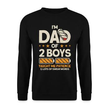 Vendanges Père Papa Deux garçons - Sweat-shirt Unisexe - noir - Devant - Alina (178cm) & Michal (187cm)